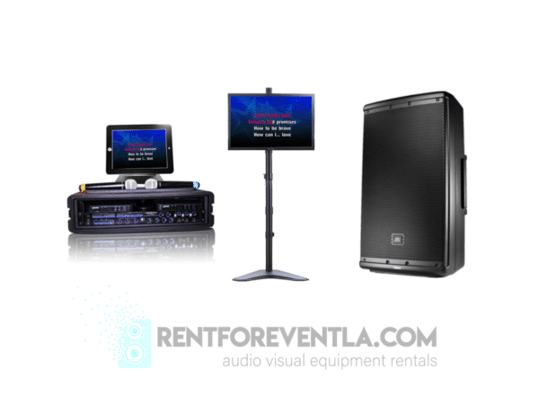 Karaoke Machine with 23'' Screen on a stand and speaker